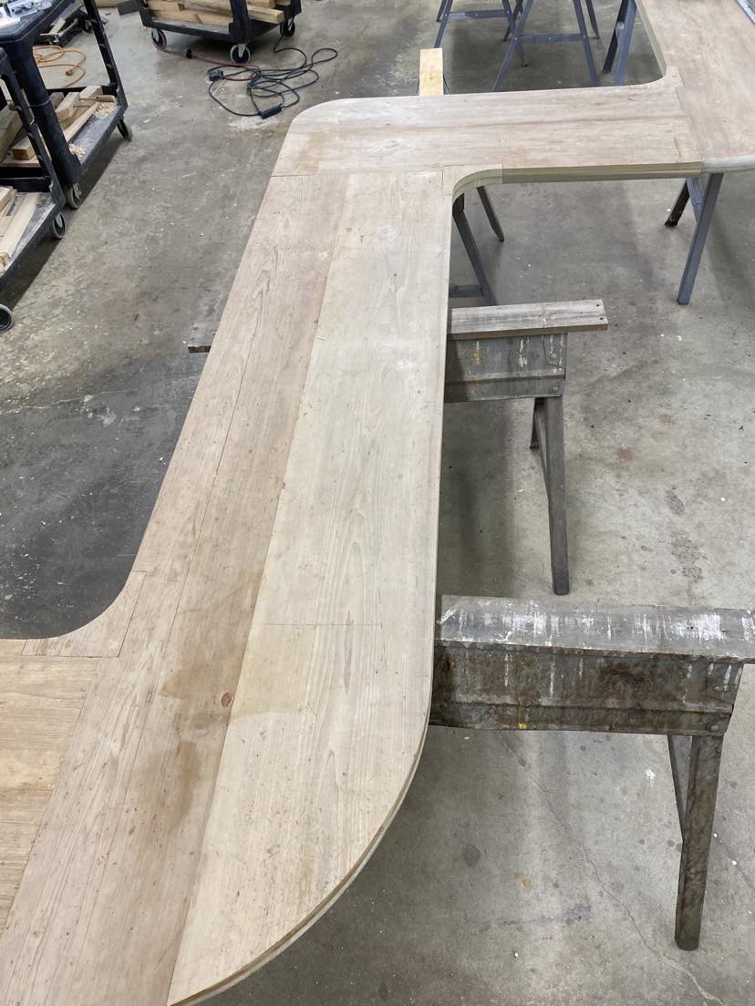 Curved stave assembly from above