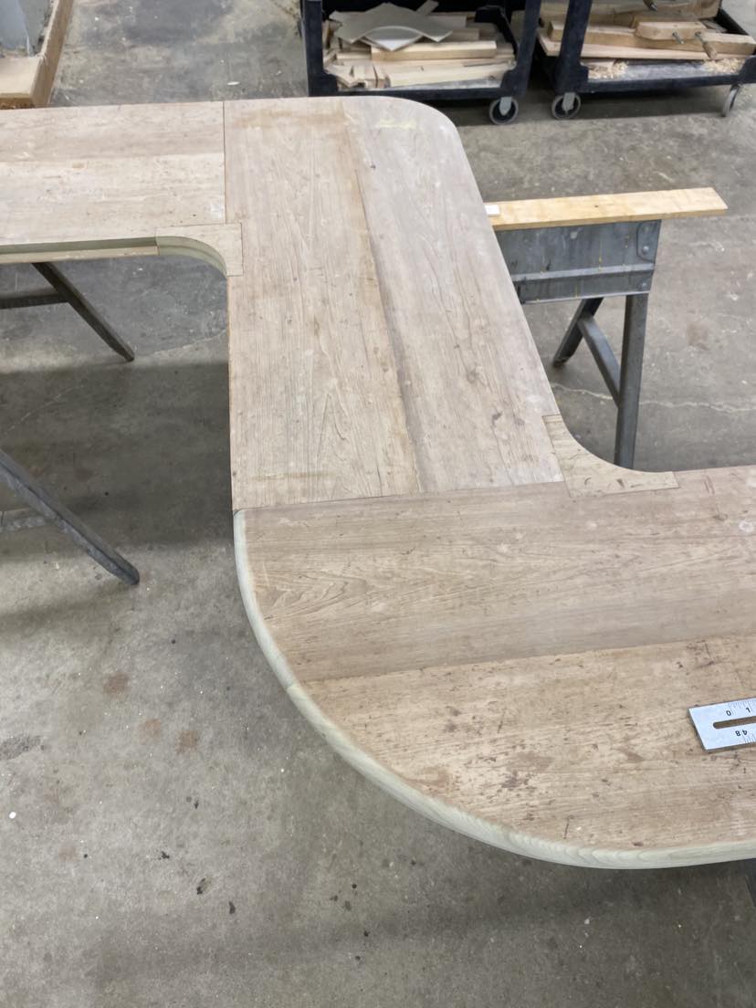 Curved front face frame fitted