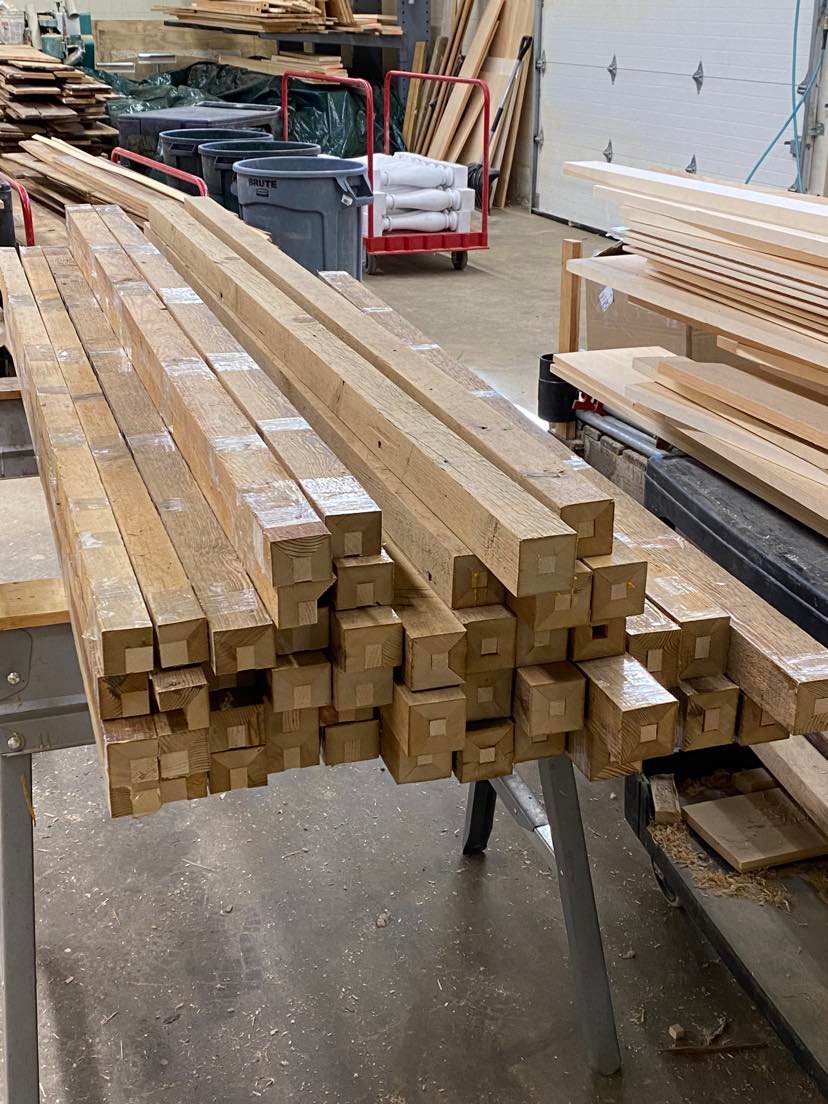 Multiple frames in progress, shop floor