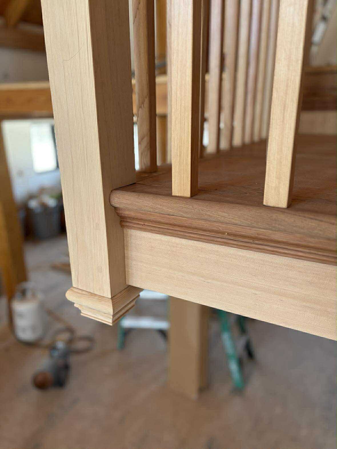 Balusters and newel post framing during construction phase